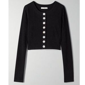 Aritzia Wilfred Free Halo Cropped Cardigan Knit